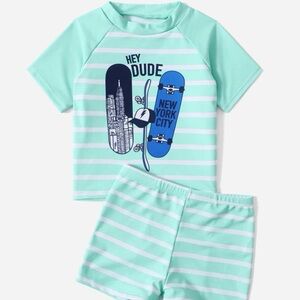 Boys Striped Graphic 2pc Swimsuit (COPY)